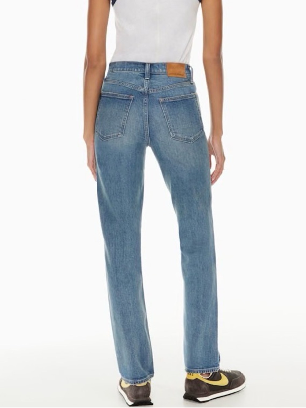 Aritzia DENIM FORUM High Rise Straight Jeans 5 Years Bleu With Love Size 27 EUC